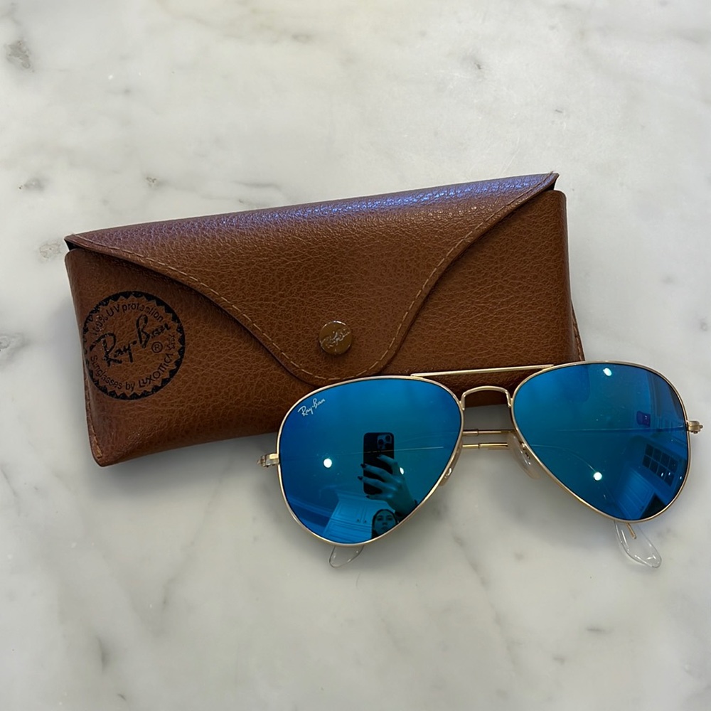 Rayban Blue Mirrored Aviators